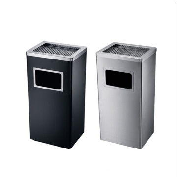 Stainless Steel Hotel/Office Use Dustbin with Ashtray (YW0036)